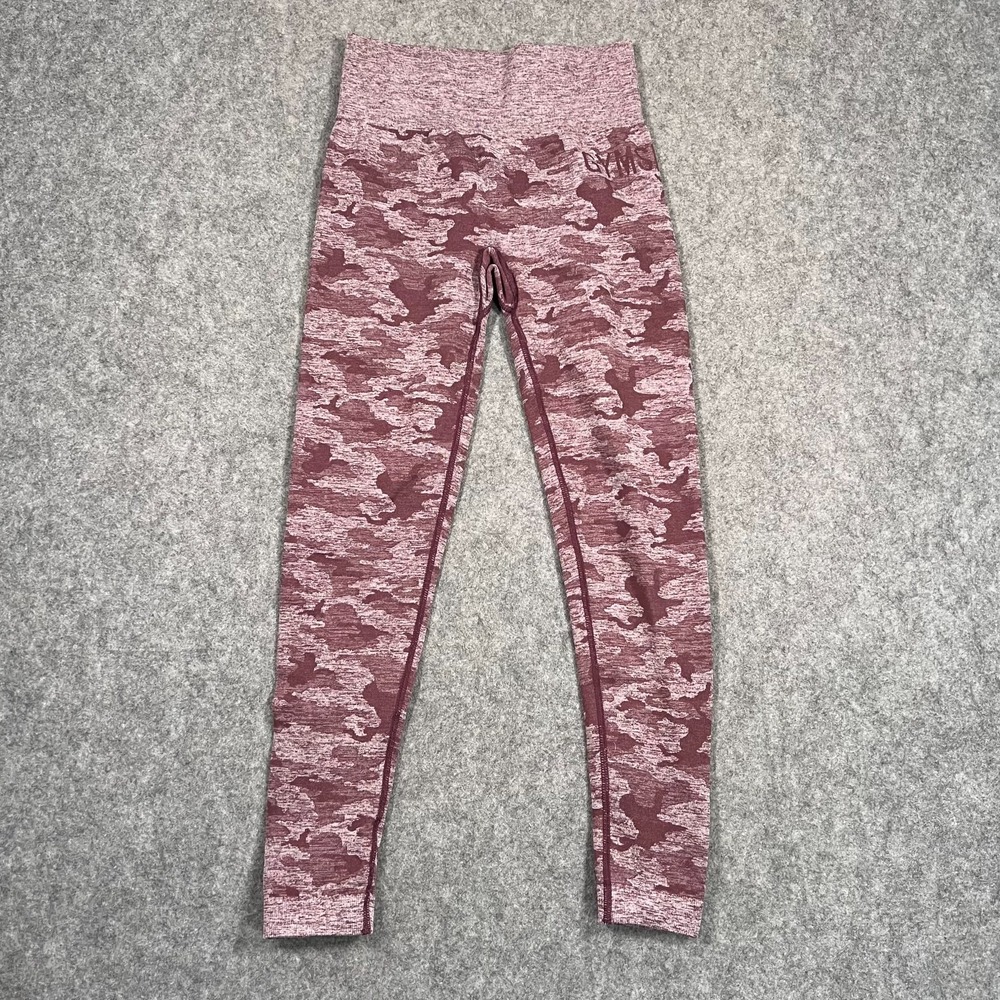 Gymshark Berry Red Camo Camouflage Seamless High Waist Leggings Size S